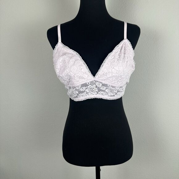 Old Navy Long Line Lace Bralette Womens XL in Liliac Ice Wireless Lined Stretch - Picture 1 of 8